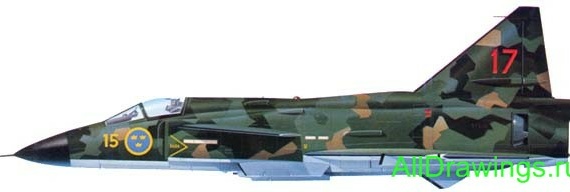 SAAB J-37 Viggen aircraft drawings (figures)